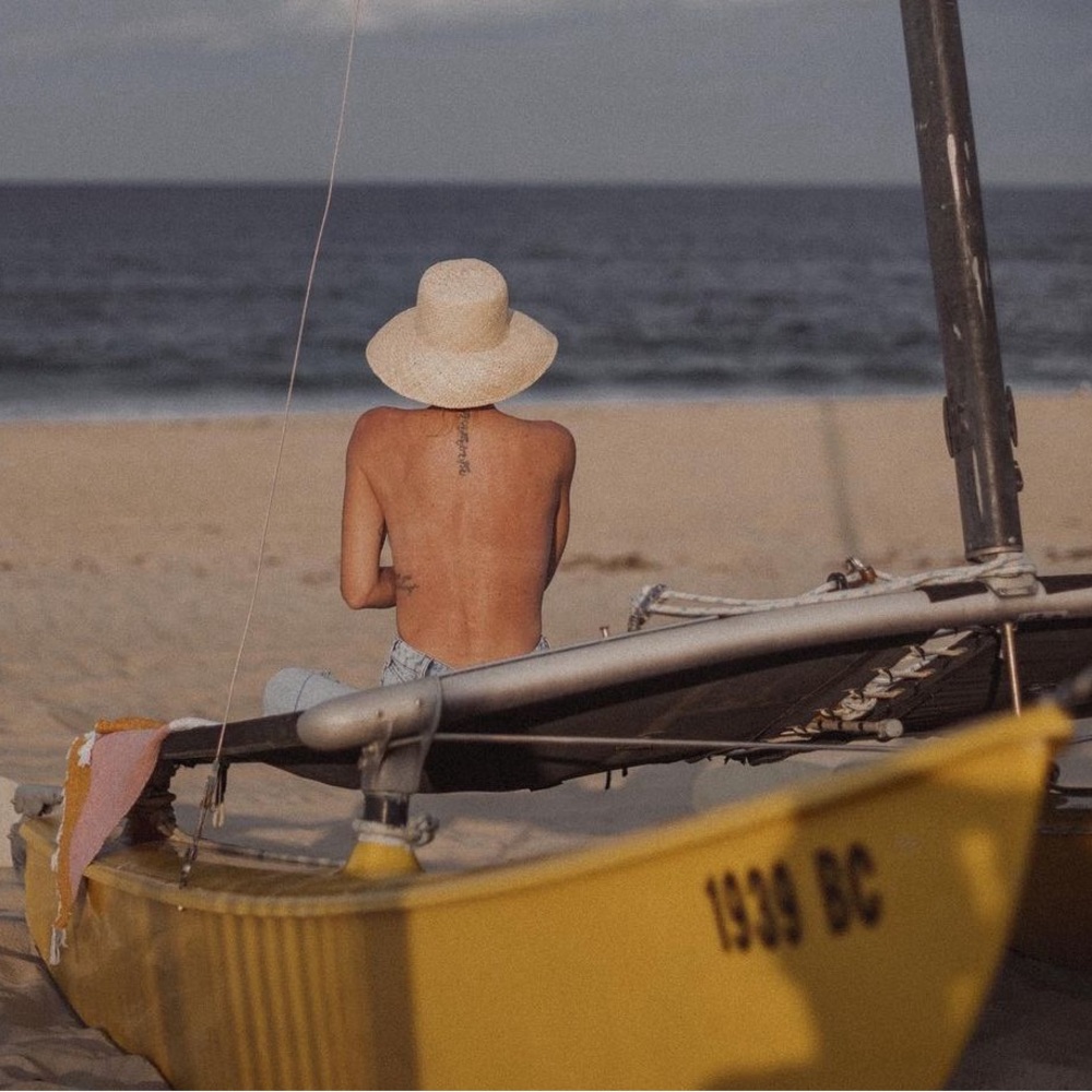 Neutral Straw Sun Hat - Women's Beach Hat - Picture 2 of 7